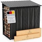 Gartenzeit® Range-bûches extérieur XXXL 186x105x185 cm – 3,45 m³, 5,25 m³ de bois en vrac, cadre métallique 30 × 30 mm, toit métallique, galvanisé à chaud (186x105x185cm, Avec bâches)