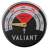 Valiant Thermometre Magnetique Pour Poele, Rouge, 63 mm, Bruleur A Buches