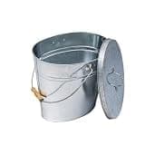 WERKA PRO Seau à cendre en métal galvanisé avec couvercle hermétique et poignée ergonomique, capacité de 11 litres, léger et durable, dimensions Ø haut 34 cm, Ø bas 26 cm, hauteur 30 cm, argentée